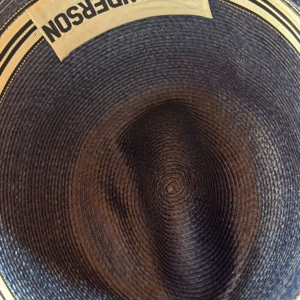 Vintage Don Anderson Blue Straw Fedora Sun Hat Women’s Size Small - Picture 13 of 13